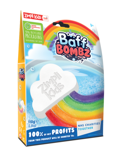 Tęczowa chmurka  do kąpieli zmieniający kolor wody, Rainbow Baff Bombz - Zimpli Kids