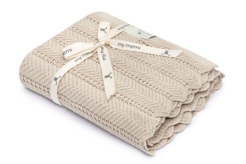 Bambusowy kocyk light beige 80x100 - feather  My Memi