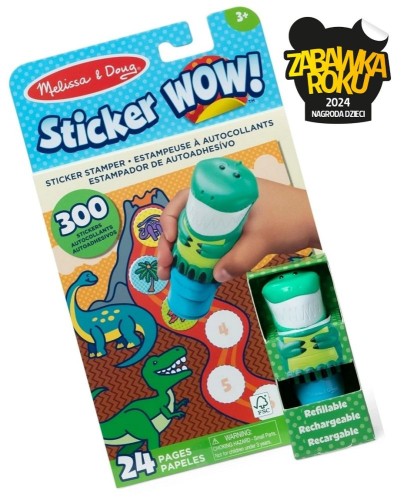 STICKER WOW! STEMPELKI Z NAKLEJKAMI DINOZAURY Melissa & Doug 
