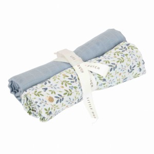 Otulacze muślinowe 70x70 cm Forest Adventure & Denim Blue Little Dutch