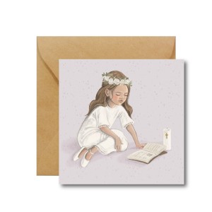 KARTKA OKOLICZNOŚCIOWA NA KOMUNIĘ DLA DZIEWCZYNKI