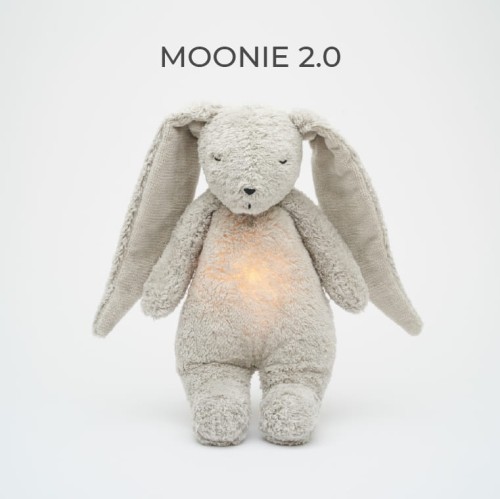 MOONIE 2.0 GRAY - SZUMIĄCY KRÓLICZEK ORGANIC Z LAMPKĄ