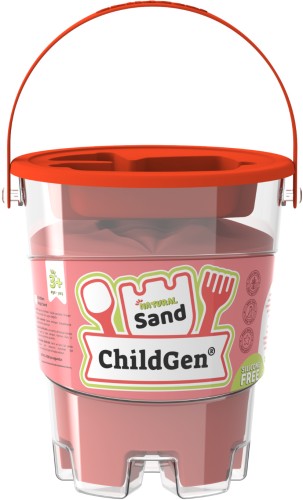 Piasek kinetyczny z foremką 100% NATURALNY 500g KOLOR CZERWONY zapach brzoskwiniowy - ChildGen