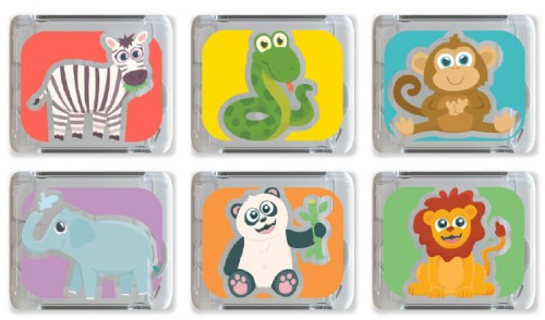 Kostki sensoryczne świecące w wodzie 6 sztuk - Zwierzęta - Glo Pals