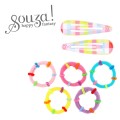 Zestaw tęczowych spinek i gumek do włosów Beryl 7 szt. Souza!
