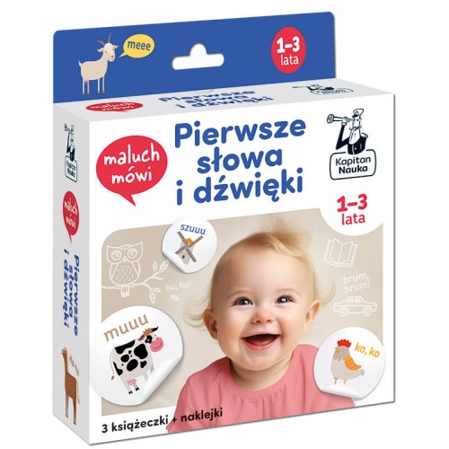 Maluch mówi Pierwsze słowa i dźwięki Kapitan Nauka