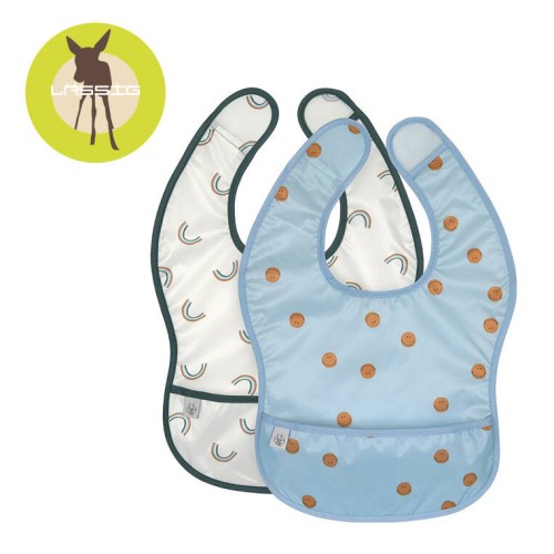 Zestaw śliniaków wodoodpornych 6m+ Happy Rascals Smile sky blue Lassig 