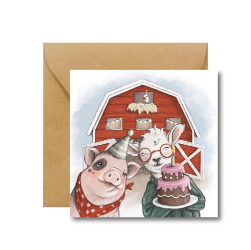 KARTKA OKOLICZNOŚCIOWA URODZINOWA FARMA 