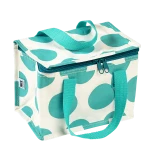Torba termiczna na lunch, Kropki, turkusowo-biała, Rex London 