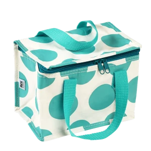 Torba termiczna na lunch, Kropki, turkusowo-biała, Rex London 