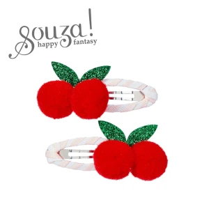 Spinki do włosów pompony wisienki Rosy 2 szt.  Souza! 