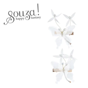 Spinki do włosów tiulowe motyle białe Keja 2 szt.  Souza!  