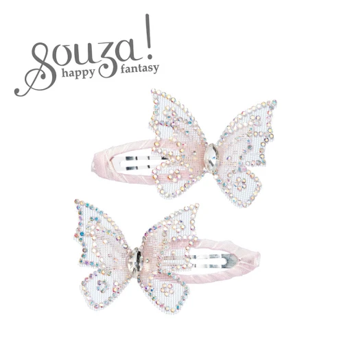 Spinki do włosów motylki z kryształkami Joy 2 szt.  Souza!