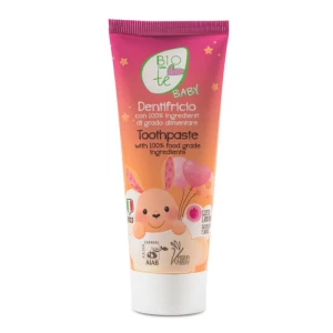Pasta dla dzieci od pierwszego ząbka, ALOES i RUMIANEK, 100% jadalnych składników, malinowa, 75 ml, Pierpaoli Biocontè Baby