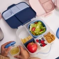 Lunchbox, śniadaniówka do szkoły, pracy, przegródki, wkład chłodzący, 2l, Midnight, b.box