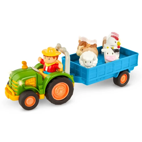 Traktor z przyczepą, rolnikiem i zwierzętami – Farming Fun Tractor – Battat